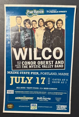 Póster de concierto original Wilco firmado en banda 2009 Portland Maine Conor Oberst Foto 1 de 2