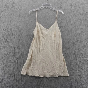 Free People elfenbeinfarbenes Schlupfkleid Mini V-Ausschnitt Spaghettiträger transparent Medium NEU - Bild 1 von 12