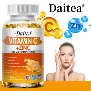 Contiene Vitamina C + Cápsulas de Zinc - 100% Natural - Blanqueamiento Piel - Antioxidante - Imagen 1 de 12