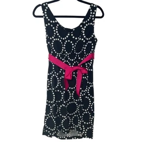 Motherhood Maternity Sleeveless Polka Dots Belted Mini Dress Black Womens Small - Picture 1 of 8