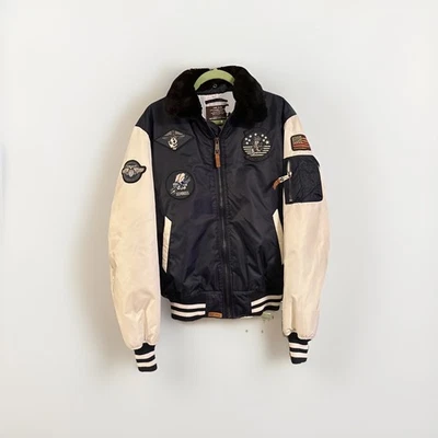 Top Gun B-15 Bomber Jacket With Patches Military Air Force Navy ( Large)  - Image 1 of 4