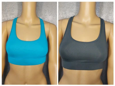 Lote de 2 sujetadores deportivos C9 Champion verde azulado y gris sin relleno sin alambre espalda corredor Foto 1 de 4