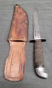 Vintage. WWII Western Boulder Colo. L77 Fighting Knife with Sheath - Picture 1 of 15