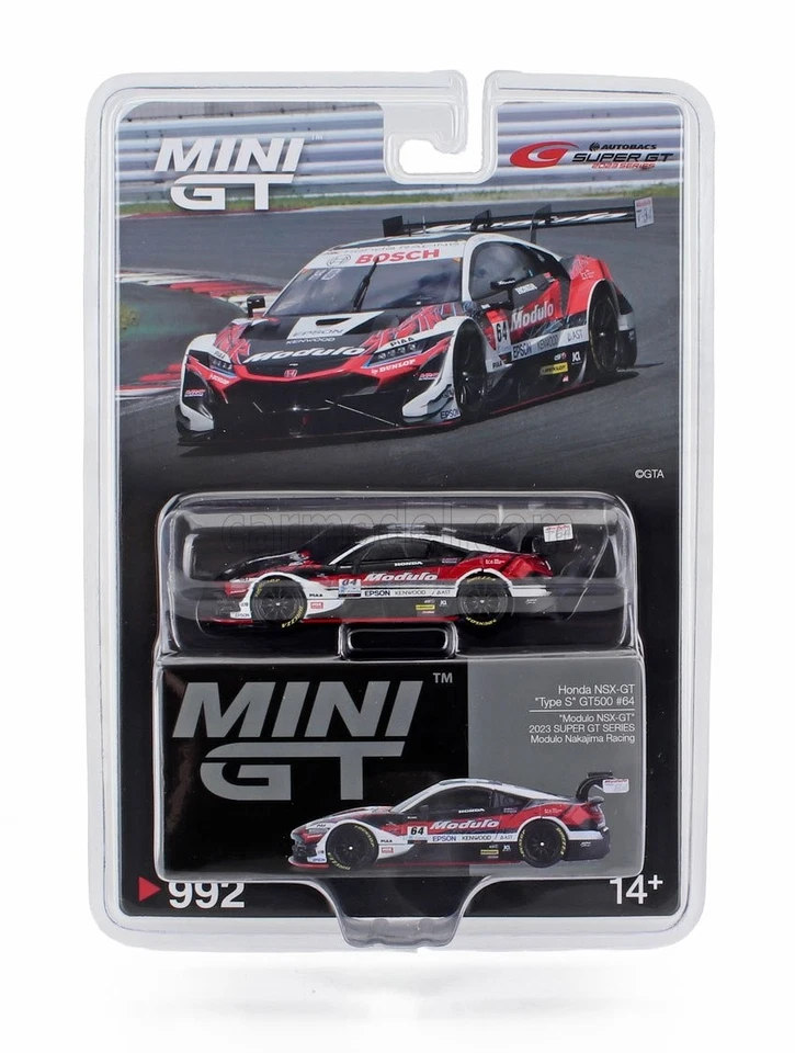1/64 MINI-GT - HONDA - NSX-GT TEAM MODULO NAKAJIMA RACING N 64 GT500 MGT00992-BL - Immagine 1 di 1