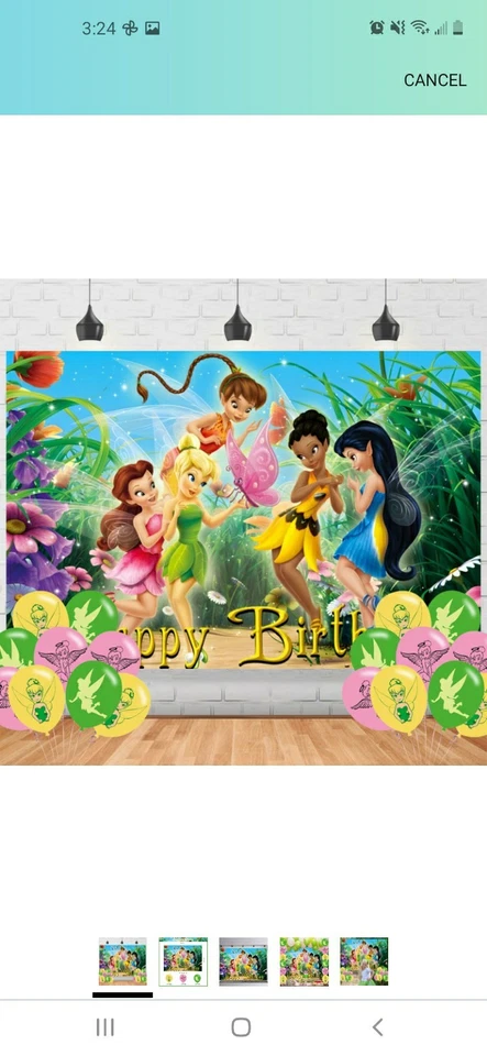 Tinker Bell Fairies Happy Birthday Jointed Banner Party Supplies 9.22 Ft - Image 1 of 1