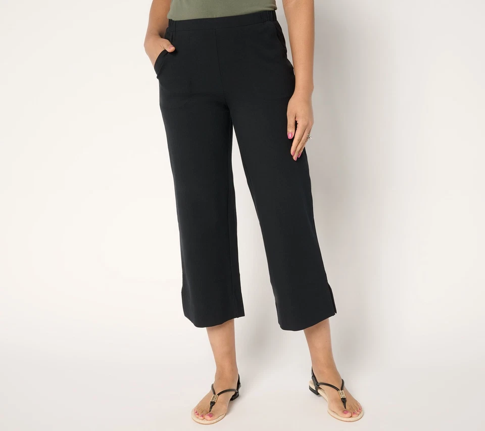 Pantalones cortos de pierna ancha negros XXS para mujer con control Petite 86/14 nuevos Foto 1 de 1