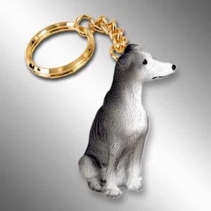 Greyhound Grey Hound Dog Tiny One Resin Keychain Key Chain Ring - Picture 1 of 1