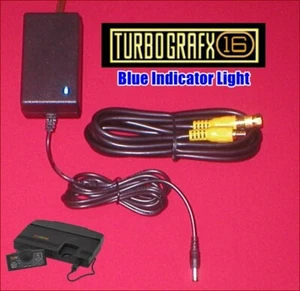 10.5V AC Adapter W/LED + 6Ft GOLD Cable + GOLD RF Adapter for Turbo Grafx 16 NEW - Picture 1 of 2
