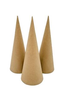 Paper Mache Cone Open Bottom 10.63X4 in. Set of 3 (Medium)