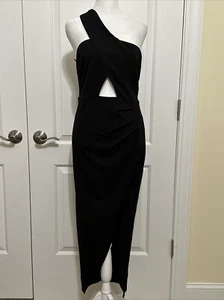 Neu mit Etikett Olia Midi asymmetrisches Kleid mit einem Trägerschlitz schwarz M - Bild 1 von 9
