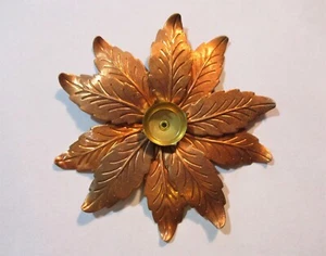 Vintage Copper Clad/Coated Steel 3 3/8" Constructed Flower Stamping, Component - Picture 1 of 9