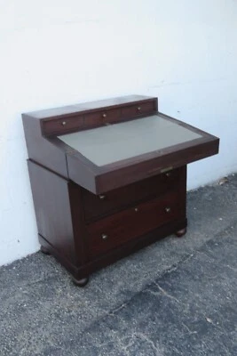 1800s Empire Solid Mahogany Secretary Desk Cabinet with Drawers 3976 - Image 1 of 4