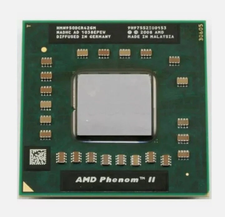 Procesador AMD Phenom II N950 CPU cuatro núcleos 2,1 GHz 2M 1800 MHz Socket S1 Foto 1 de 3