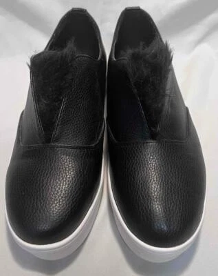 Women's Catherine Malandrino Black Fur Lip Shoes Rubber Sole 8-1/2 M - Image 1 of 4