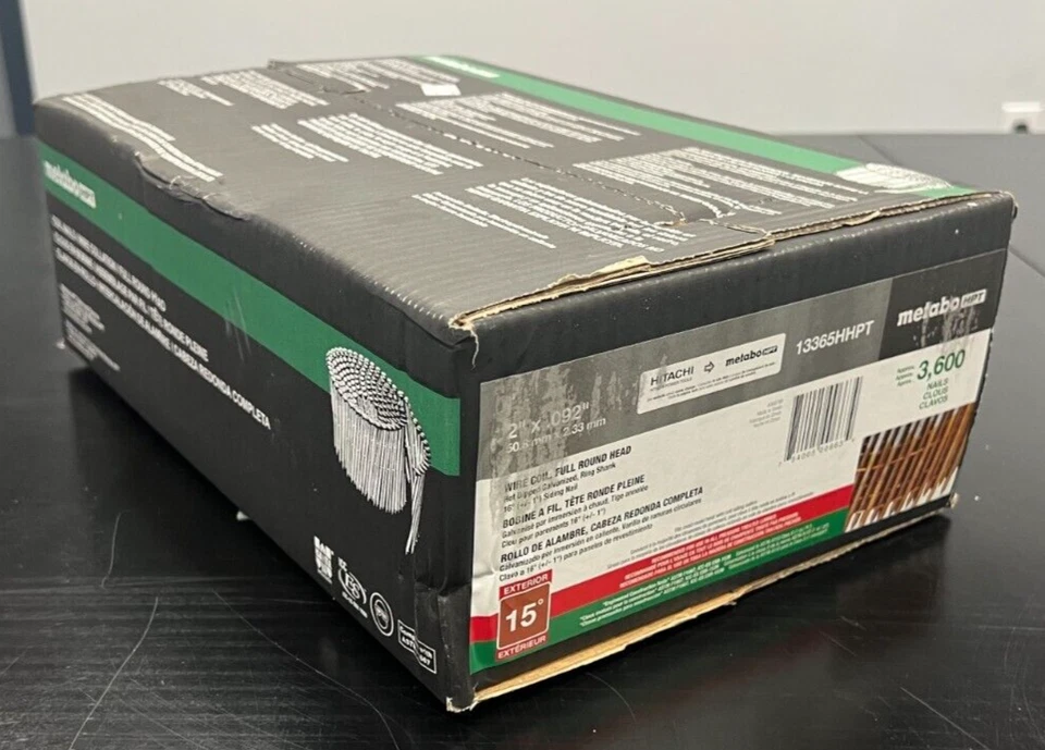 HITACHI 13365  2" X .092 Siding Coil Nail, Ring/HDG, Diamond  Pt., 3.6M/Case - Image 1 of 1