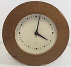 Quartz White Face Round Light Oak Frame Clock Made in Taiwan Young Town # 12888