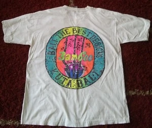 Vtg 80s Kuta Bali the Best Designs Bamboo White T-Shirt Neon Retro Single Stitch - Picture 1 of 10