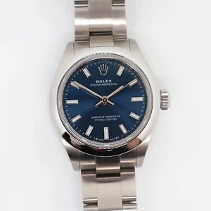 2024 New Rolex 276200 Oyster Perpetual 28mm Blue Dial Steel Lady Watch - Picture 1 of 13