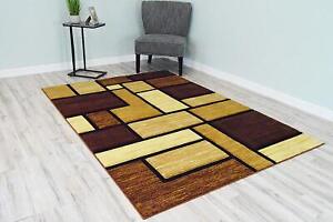 Premium Carved Modern Contemporary Abstract Rug 3995 Brown Beige 2'7''x4'