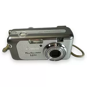 Canon PowerShot A410 3.2MP 3.2x Zoom Digital Camera Silver For Parts Repair - Picture 1 of 6