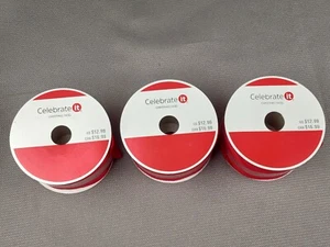 Red Ribbon Spool Celebrate It Wired Roll Christmas Crafting 2.5” X 20ft Lot Of 3 - Picture 1 of 7