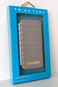 Étui folio tissé Trina Turk Basket (écran 4,7") pour Apple iPhone 7/8 - Argent - Photo 1/10