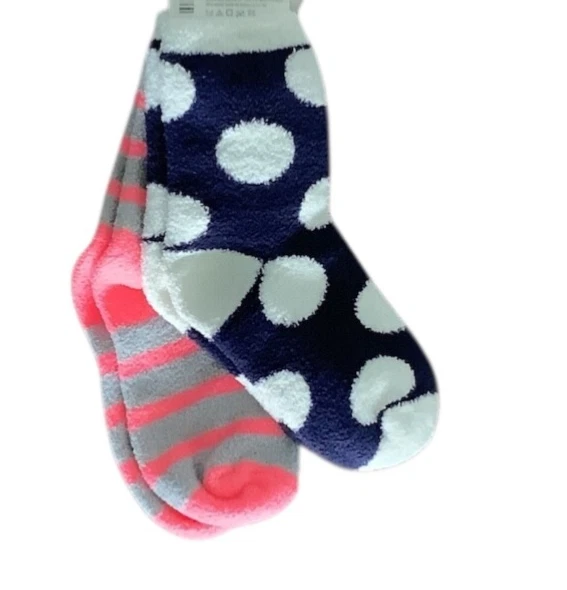 Gymboree Polar Pink Socks Sz 11-12 Girls Striped Fleece Polka Dot NWT - Image 1 of 4