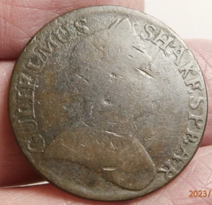 1791 EVASION HALFPENNY SHAKESPEAR / BRITONS RULE #S-879 - Picture 1 of 2