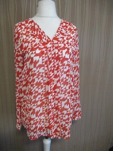 8A/10A THOM Thomas Rath Damen Bluse Gr. 38 rot weiß Langarm Schlupfbluse NEU - Bild 1 von 4