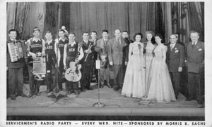 Servicemen's Radio Party - Morris B. Sachs, Chicago Band c1940s Vintage Postcard - Picture 1 of 1