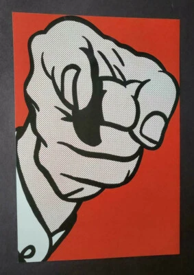 Litografia offset Roy Lichtenstein "Apontando o dedo" impressão 2019 Rep - Imagem 1 de 2