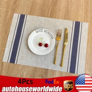 4 Set Placemat Woven Placemat Heat Insulation Dining Kitchen Table Place Mats - Picture 1 of 3
