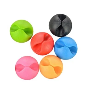 24pcs Colorful Desktop Cable Clip Organizer Single Slot Table Cord Management - Photo 1/12