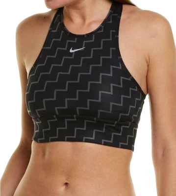 NEW! NIKE [M] Women's DRI-FIT Sports/Yoga/Pickleball Bra-Black/Grey CJ0729-010 - Image 1 of 2