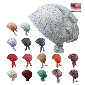 Sciarpa di cotone slip on turbante pre-legato cappello avvolgente chemio cancro copricapo donna - Foto 1 di 66
