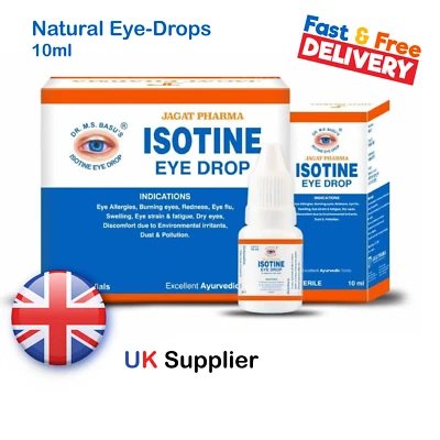 JAGAT PHARMA Isotine Eye Drops 10ml Ayurvedic Eye Care Sore Eye Clear Vision UK STOCK FreeDel