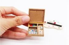 1:12 Dollhouse Miniature Artist Wood Paint Tool Box Pigment Home Decor Accessory