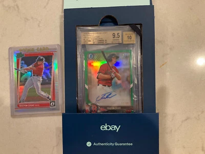 TRISTON CASAS AUTO 2018 Bowman Chrome Draft GREEN REFRACTOR /99 RC BGS 9.5 Lot - Image 1 of 4