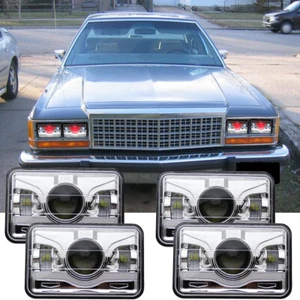 4x Fit FORD LTD CROWN VICTORIA MUSTANG 1979-1986 4x6'' LED HEADLIGHTS Hi/Lo Beam - Picture 1 of 14