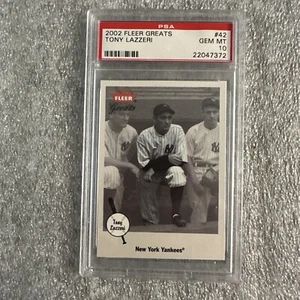 2002 Fleer Greats Baseball Tony Lazzeri #42 PSA 10 YANKEES GEM MINT HOF - Picture 1 of 2