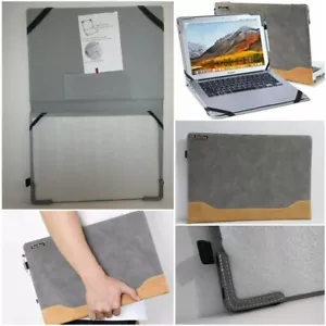 Laptop Stand Case Cover Holds 13.5" -14" x 9" Laptop Gray Brown Built In Stand - Picture 1 of 9
