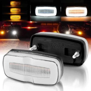 2X White/Amber LED Flowing Turn Signal Light Side Marker DRL Tail Trailer Truck - Picture 1 of 7