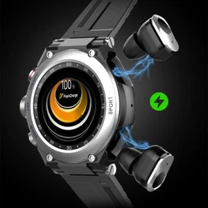 Smartwatch with True Wireless Earbuds Fitness Tracker Smart Watch with Headsets - Picture 1 of 14