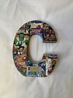 Marvel Superheroes "C" Sign Hanging Decor Home Decoration For Wall Or Stand.   J