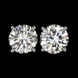 0.54ct G VS2 DIAMOND STUD EARRINGS ROUND BRILLIANT CUT PAIR ACCENT STONES - Picture 1 of 1