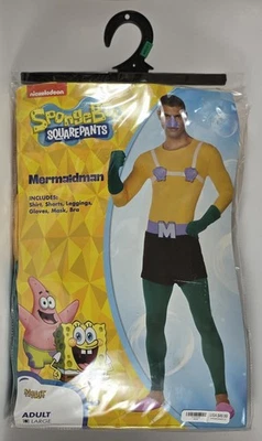 Bob Esponja Pantalones Cuadrados Sirena Disfraz Halloween, Adulto Grande Completo Usado en Excelente Condición Foto 1 de 4