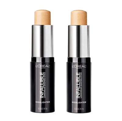 Pack of 2 L'Oreal Infallible Longwear Highlighter Shaping Stick, Gold is Cold 42 - Image 1 of 4