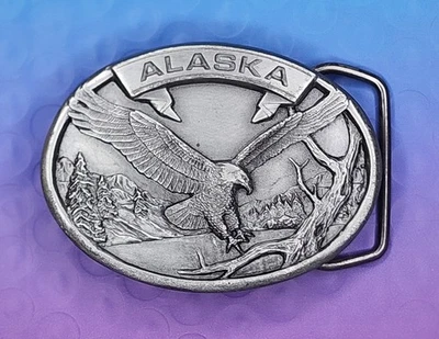 1986 Siskiyou Alaska Eagle Pewter Belt Buckle  - Image 1 of 3