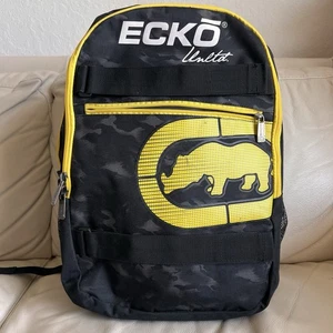Zaino scuola per laptop Ecko Unlimited mimetico nero e giallo - Foto 1 di 9