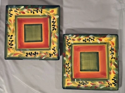 TableTops Gallery La Province Hand Painted Plates 8.25 x 8.25" Fall/Thanksgiving - Image 1 of 4